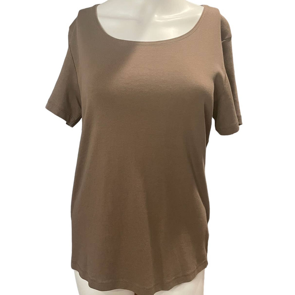 Karen Scott Womens Shirt Size M Brown Basic